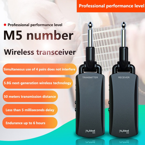 Wireless Guitar System - ZXK CO 5.8GHz Rechargeable Guitar Wireless Audio  Transmitter Receiver - Electric Digital Guitar System Transmitter Receiver  