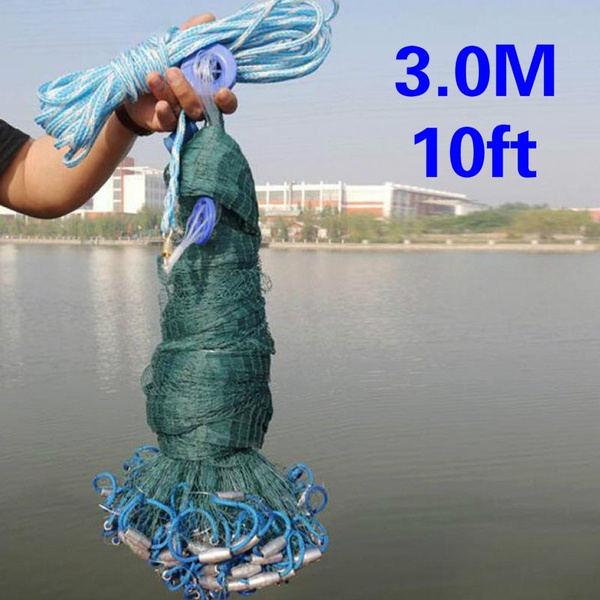 3.0m/10ft Full Spread Nylon Hand Throw Fishing Net