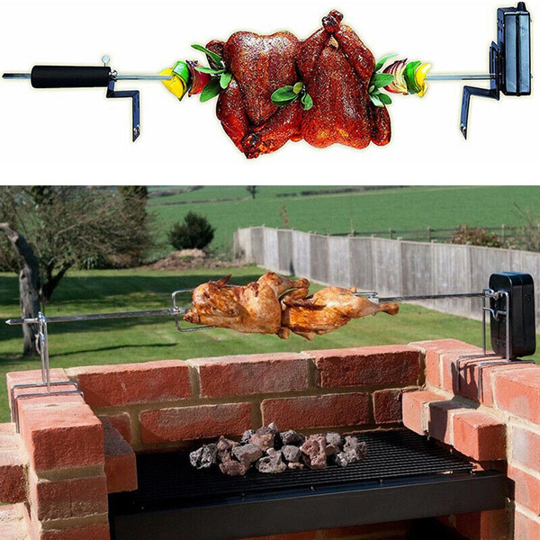 Details about   Electric BBQ Rotisserie Grill Roast Rod Spit Universal Kit Motor Meat Skewer 