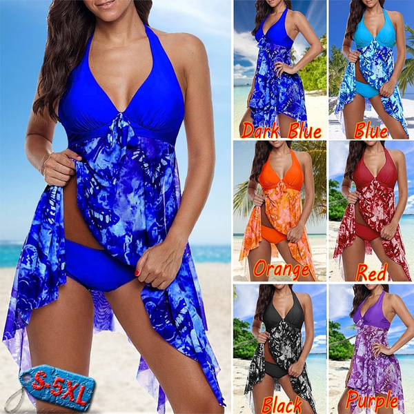 Asymmetric store hem swimdress