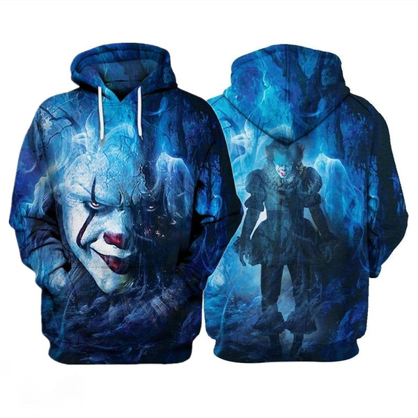 NEW 3D Print Sweatshirt Hoodie Stephen King It 2019 Pennywise