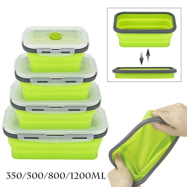 Eco-Friendly Silicone Folding Lunch Bowl Box Collapsible Storage Container New 