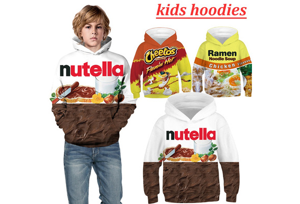 Kids Cute 3D Hooded Sweatshirts Nutella Food Girls Boys Casual Hoodies Wish