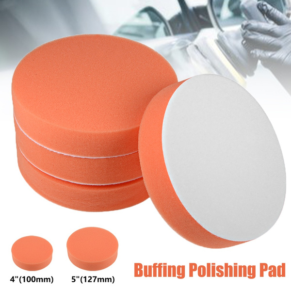 Drill Polishing Buffer Pad Disc Motocycle Sanding 4pcs uxcell® 5 Buffing Sponge Pads Hook and Loop Back for Car Polisher Boat Polishing