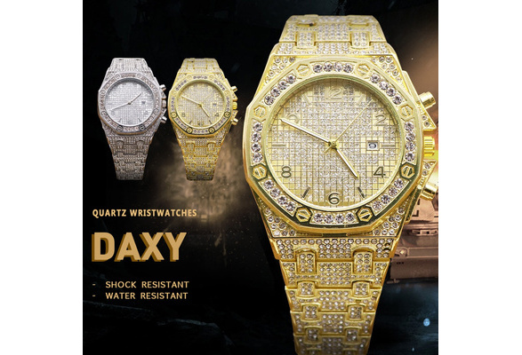 Reloj Plateado De Diamantes Para Hombre Reloj Dorado De Hip Hop