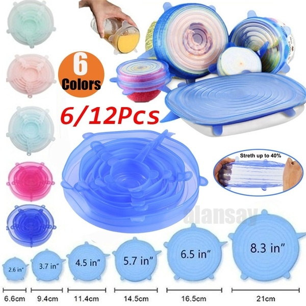 12pcs Heat Resistant Silicone Stretch Lids Food Wrap Bowl Pot Pan Cover 12pcs Heat Resistant Silicone Stretch Lids Food Wrap Bowl Pot Pan Cover