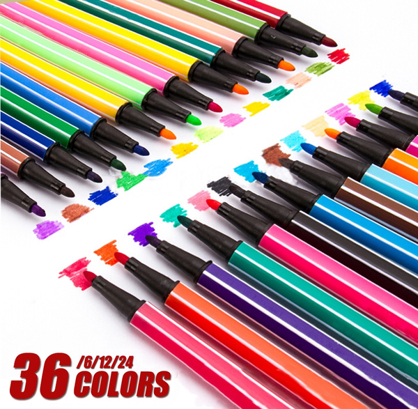Marker Set 6/12/24/36 Colors Water Color Pen Painting Pencils Pen Brush  Markers For Kids Art Supplies School Washable