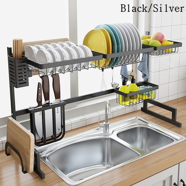 Over The Sink Dish Drying Rack, Large Premium 304 Stainless Steel 
