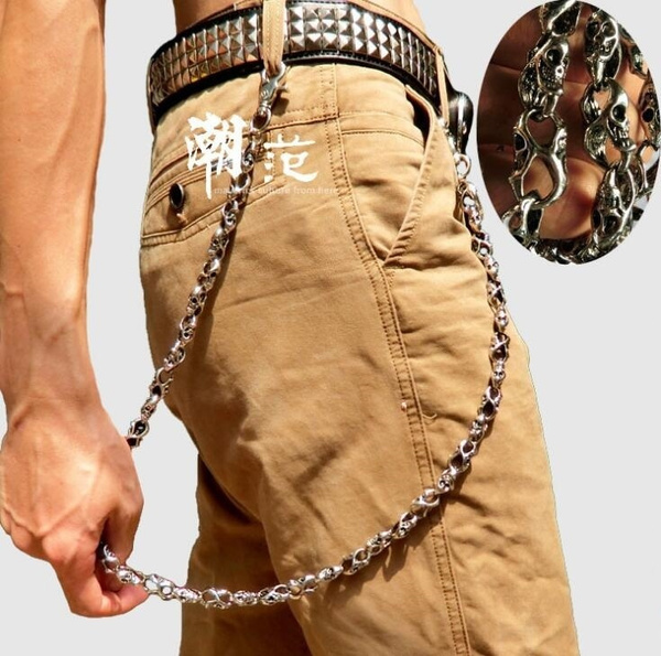 Men's Skull Punk Pants Chain Key Chain 