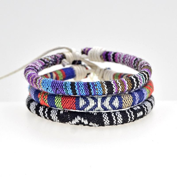 2PCS Boho Woven Rope String Bracelets for Teens, Friendship Bracelet Pack