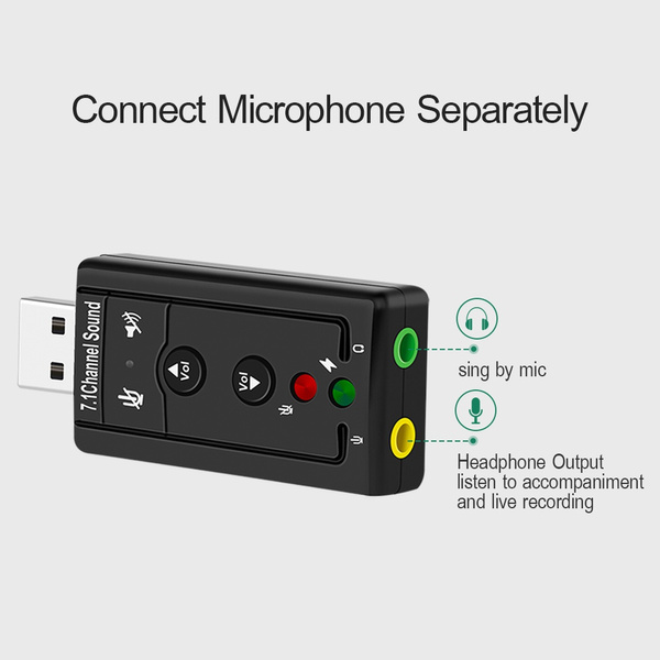7.1 External USB Sound Card to Jack 3.5mm Headphone Audio Adapter Micphone Sound Card For Mac Win Android Linux | Wish