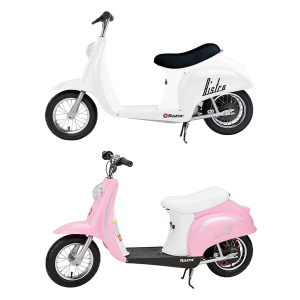 Moded Mini Razor Electric Razor Pocket Mod Miniature Euro 24V Electric Retro Scooter 2-Pack, Pink ...