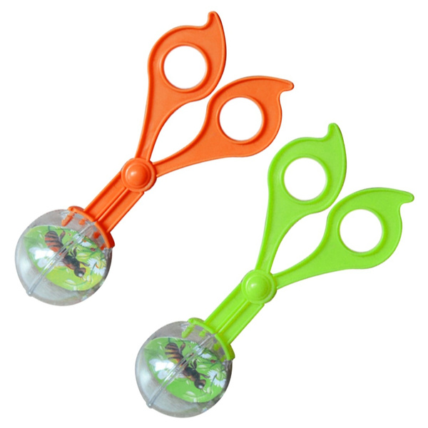 1pc Plastic Bug Insect Catcher Scissors Tongs Tweezers For Kids Children  Toy Handy Tool