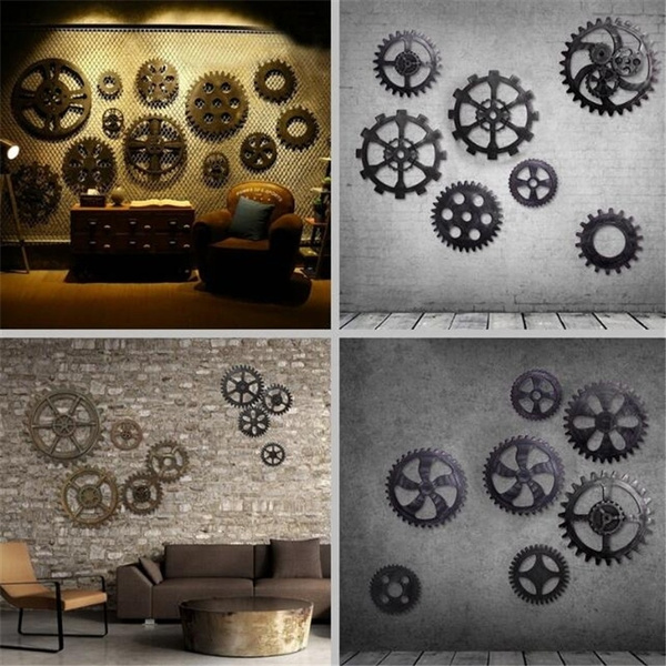 Wooden Gear Wall Decoration Sticker Antique Industry Loft For Bar Style Wish - Gear Wall Art Stickers Wooden Gear Wall Decoration Sticker Antique Industry Loft For Bar Style Wish - Gear Wall Art Stickers