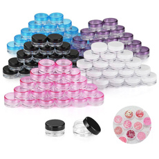 10 Pieces Empty Sample Container with Lids Cosmetic Jars Clear Plastic Bottle for Make Up Nails Jewelry Beauty Home Kitchen