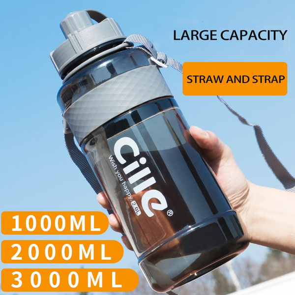 BPA Free Gym Bottle Plastic Leak Proof Drinking Water Jug Container Dulcii 2.2L/75-Ounce Large Capacity Portable Sports Water Bottle with Handle 