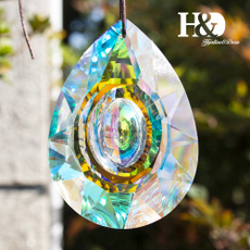 H&D Fashion Oval Shaped Shinning Crystal Hanging Ornament Crystal Prism Lamp Prisms Parts
