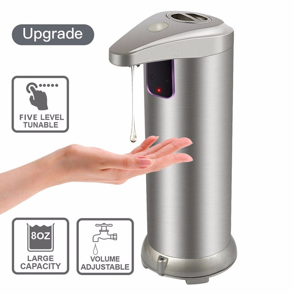 LED Hands Free Touchless Stainless Steel Automatic Soap Dispenser Motion Sensor 