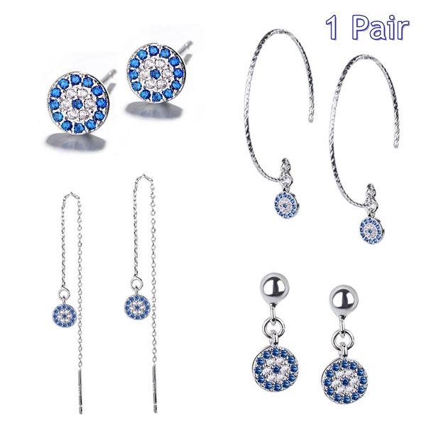 Flipkart.com - Buy ZAVYA Cubic Zircone Evil Eye Designer Stud | With  Certificate of Authenticity Sterling Silver Stud Earring Online at Best  Prices in India