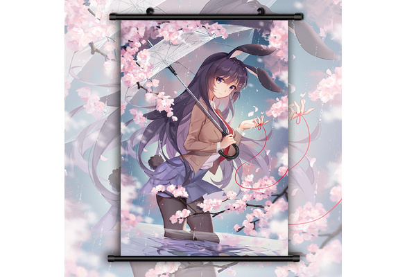 Anime Seishun Buta Yarou wa Bunny Girl Sakurajima Mai Poster Wall Scroll  Cute