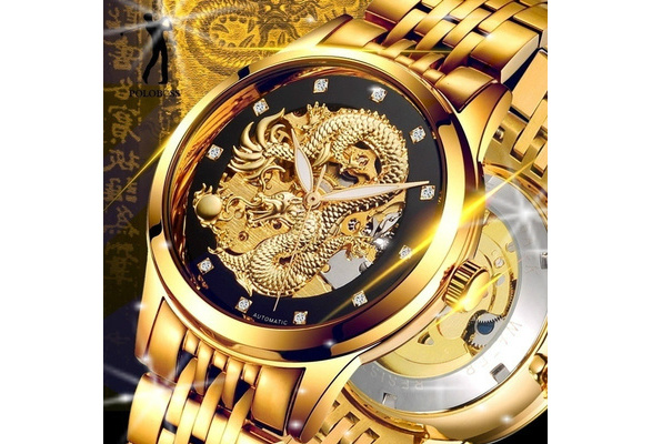 3d Incisione Drago Scheletro Orologio D'oro Per Uomo Marchio Di Diamanti Di  Lusso Orologio Da Polso Meccanico in Acciaio Inossidabile Affari Orologi  Maschili Regalo Orologi Automatici Impermeabili Reloj De Oro Para Hombre