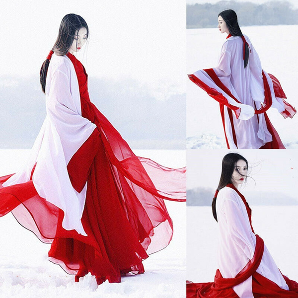Women Dress Hanfu Clothing Ancient Costume Han Chinese Dress Red Dance Cosplay