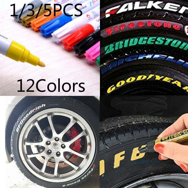 Color waterproof paint pen car bicycle tire tread metal permanent paint  mark graffiti oily marker DIY tire shape