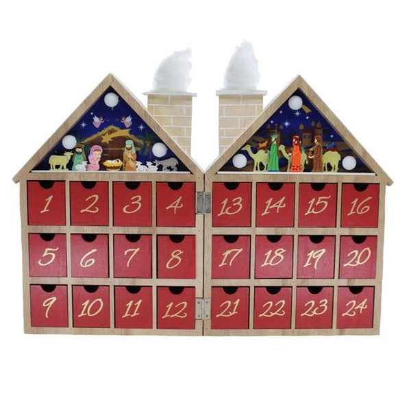 Kurt S. Adler D3699 11.81 in. Battery-Operated Wooden LED Nativity ...