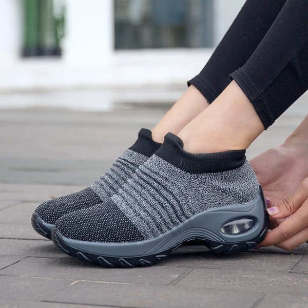 gris Zapatillas casual de gran tamaño para mujer gris Zapatillas casual de gran tamaño para mujer