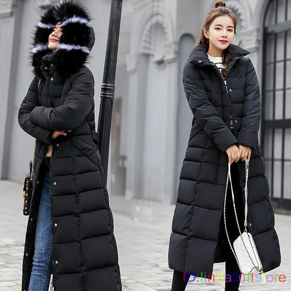 Ladies full length hotsell padded coat with hood