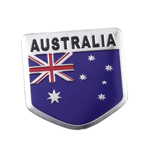 Aluminum Alloy Shield Styling Australia National Flag Emblem Decals Car ...