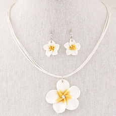 necklaceearingset, Flowers, Jewelry, polymerclay