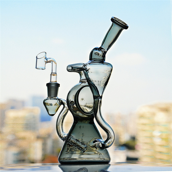 Dab rig water pipe glass fab egg recycler oil rig pipes with 14mm ...
