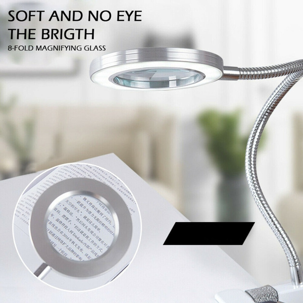 Beauty Nail Salon Tattoo Desk Table, Table Top Magnifier Lamp