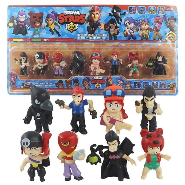 2019 New 8 Pcs Set Brawl Star Model Doll Toys Shelly Colt Jessie Brawl Stars Action Figure Toys Kids Gift Keychain Cartoon Hobby Collector Christmas Gift Valentine S Day Gift Model Gift - all brawl stars christmas gifts