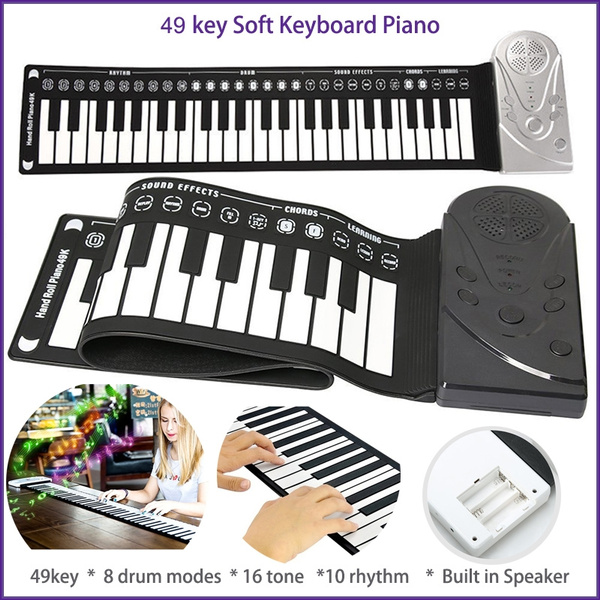 Portable “SOFT KEYBOARD PIANO” 49 Keys Flexible Roll Up Piano Electronic  Soft Keyboard Piano Silicone Rubber Keyboard ABS Plastic