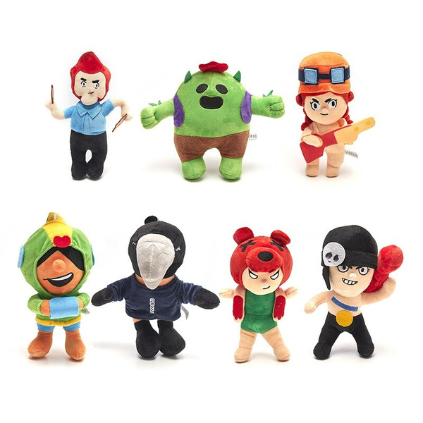 New 20cm Game Brawl Spike Plush Toy Crow Colt Leon Doll Soft Stuffed Toys For Children Gift Toys For Kids Wish - brawl stars leon and crow and spike