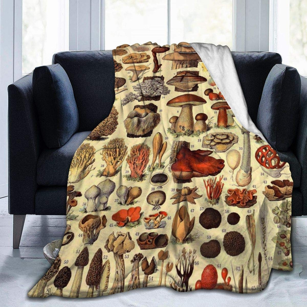 Ultra Soft Micro Fleece Blanket Vintage Mushroom Throw Blanket Warm Blanket Soft Fleece Throw Blanket for Couch Fleece All Season Premium Bed