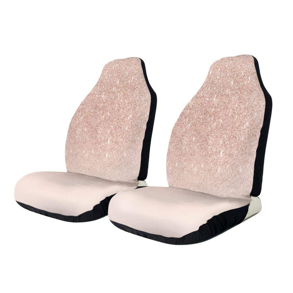 Car Seat Covers Rose Gold Faux Glitter Pink Ombre Color Block Is Surrounded By Travel Bag For Auto Cars Trucks Vans Minivan Suv All Protective Front - Leather Seat Covers For Minivan