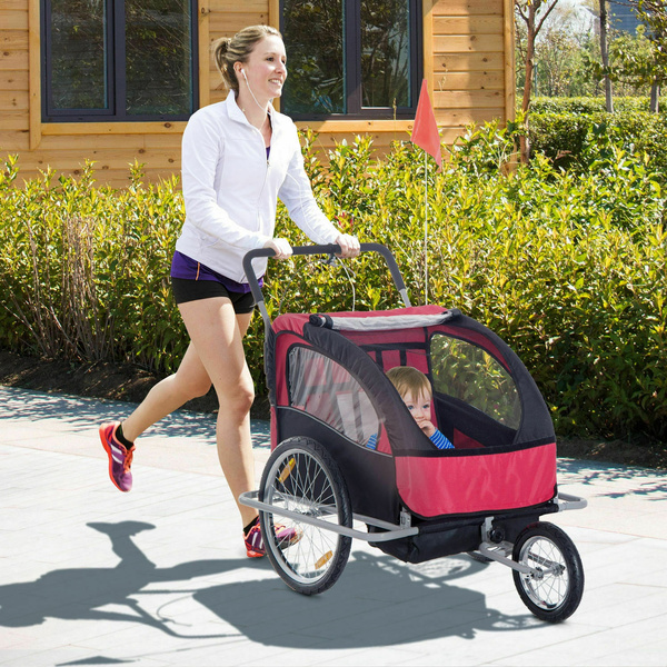 Double bike trailer online jogger