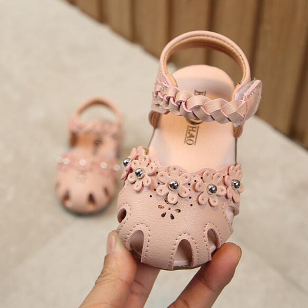 Jieson Summer Kids Baby Girls Elegant Flower Hallow Sandals Princess Shoes Infant