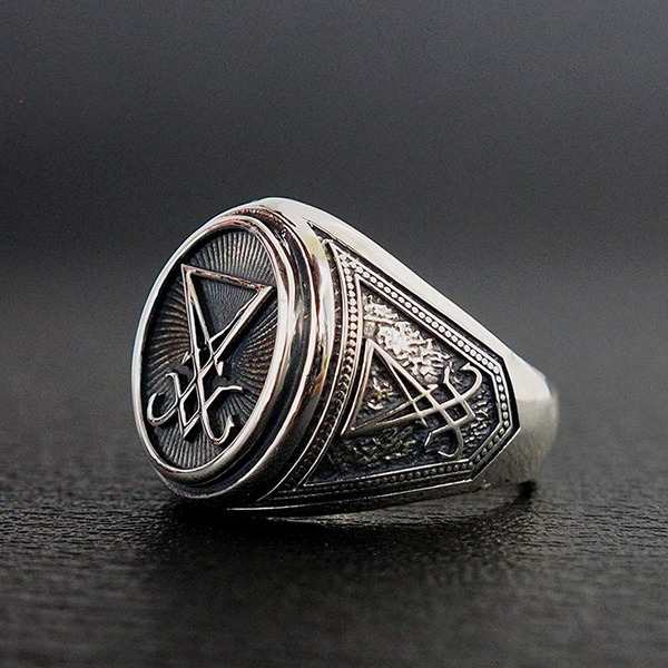 Sigil of Lucifer 316L Stainless Steel Signet Ring Seal of Satan Biker Rings  Gothic Occult Unisex Jewelry Size 7-13 | Wish
