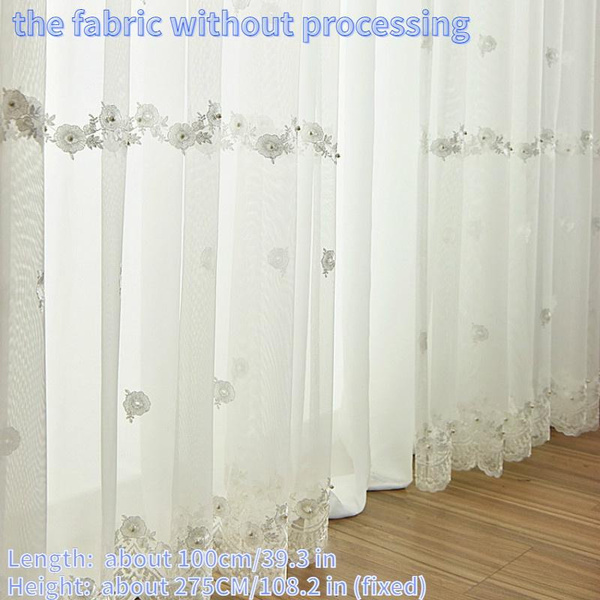 Chenille Embroidery Curtain Fabric European Guipure Lace Voile Window Panel