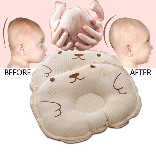 Jiadi Flat Head Pillow Baby Shower Newborn Gift Breathable 3D Air Mesh Organic Cotton Baby Pillow for Flat Head Syndrome Protection 