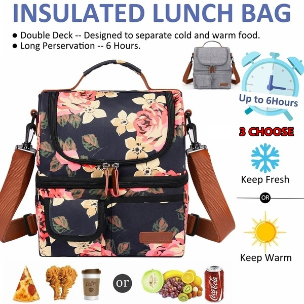 Insulated Lunch Bags for Women Large Tote Adult with Shoulder