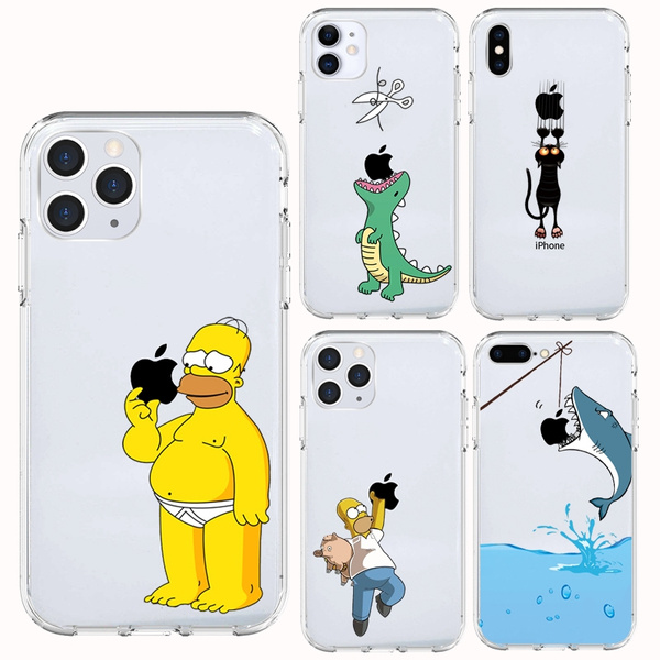 Tansparent Clear Soft TPU Mobile Phone Case Funny Cartoon Shell For iPhone 11 11 Pro 11 Pro Max Fundas Coque for Apple IPhone 5 5S SE 6 6S 7 8 Plus