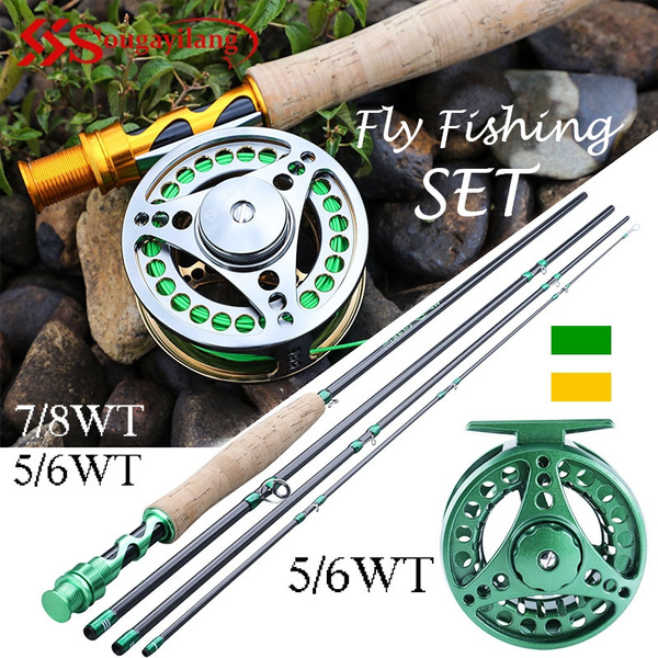 Sougayilang Fly Fishing Rod and Reels Combo 4 Section Carbon Fiber Fishing  Rod and Ultralight Fly Fishing Reel 5/6 and 7/8 Fly Fishing Rod and Reels