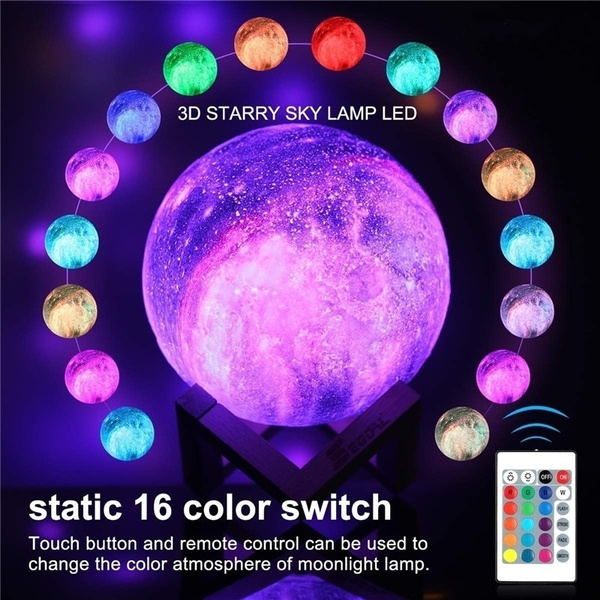 USB Moon Light Table Night Lamp 8-20cm Touch Remote Control Kid Gift XMAS Gift 