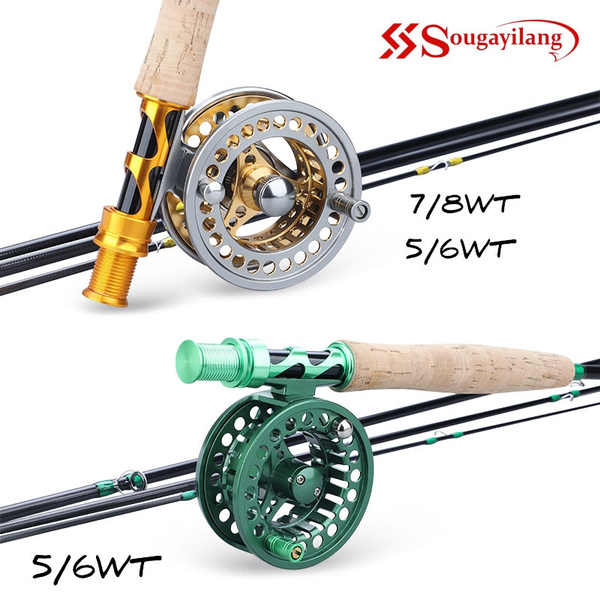 Sougayilang Top Quality Ultralight Fly Fishing Rod and Reels Combo 4  Sections 2.7M Fly Fishing Rod and 2+1BB Fly Fishing Reel for Bass Fishing