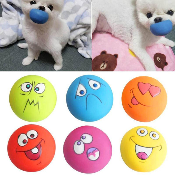 squeaky dog balls with faces
